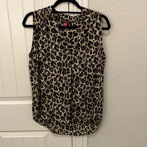 Vince Camuto Leopard Print Sleeveless Blouse